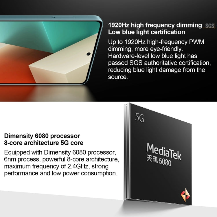 Xiaomi Redmi Note 13 5G, 6.67 inch MIUI 14 Mediatek Dimensity 6080 Octa Core up to 2.4GHz, Network: 5G Xiaomi Redmi Note 13 5G, 6.67 inch MIUI 14 Mediatek Dimensity 6080 Octa Core up to 2.4GHz, Network: 5G
